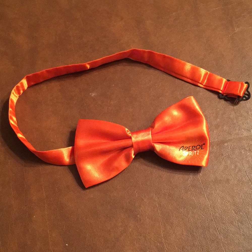 Orange bow tie with Aperol Spritz logo new